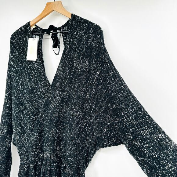 NWT City Chic Western Jumper Sweater Marled Knit Wrap Peplum in Black Size 20 - Picture 5 of 10